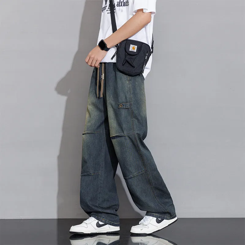 Men's Versatile Fashion Plus Size Casual Jeans Straight Leg Denim Trousers Mid Waist Black Blue Yellow Mud Colours Sizes M L XL 2XL 3XL 4XL 5XL 6XL 7XL 8XL for Everyday Wear