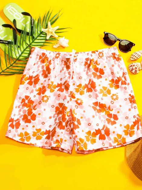 Men's plus size quick-drying loose thin shorts with elastic waistband in a camouflage pattern