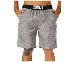 Men's plus size quick-drying loose thin shorts with elastic waistband in a camouflage pattern
