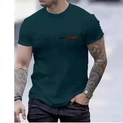 Men's slim fit printed polyester mesh top with short sleeves in various colours