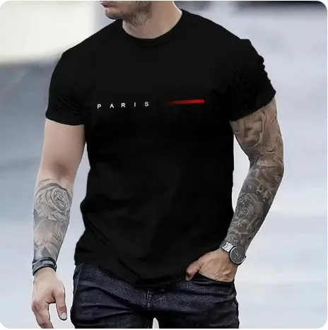 Men's slim fit printed polyester mesh top with short sleeves in various colours