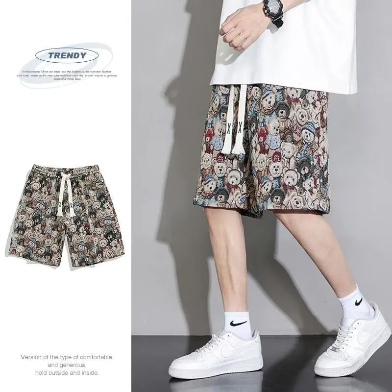 Men's fifth pants shorts in polyester fibre, Bear colour, size M to 5XL, summer fashion