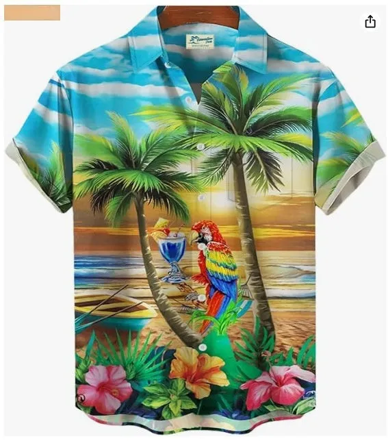 Men's plus size short sleeve cardigan in polyester, slim fit, digital print, available in sizes S to 5XL