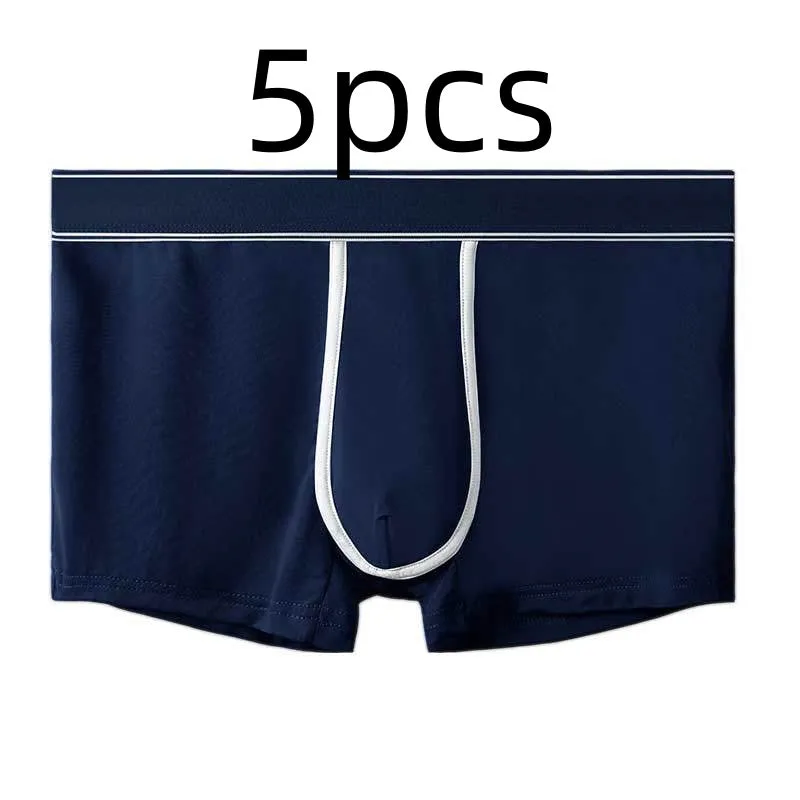 Men's ice silk ultra thin transparent sports underwear in black, white, sapphire blue, medium green, smalt, and gray