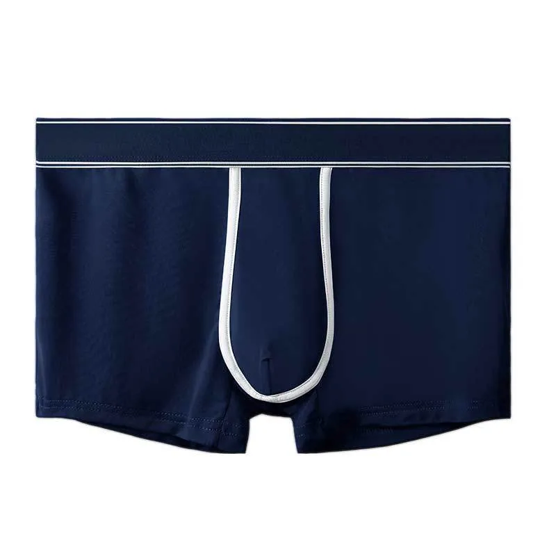 Men's ice silk ultra thin transparent sports underwear in black, white, sapphire blue, medium green, smalt, and gray