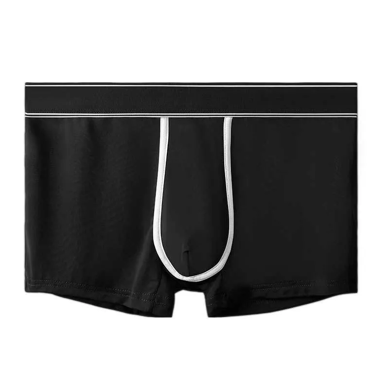 Men's ice silk ultra thin transparent sports underwear in black, white, sapphire blue, medium green, smalt, and gray