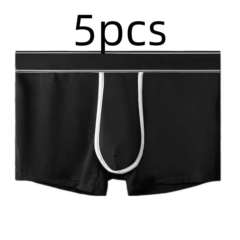 Men's ice silk ultra thin transparent sports underwear in black, white, sapphire blue, medium green, smalt, and gray