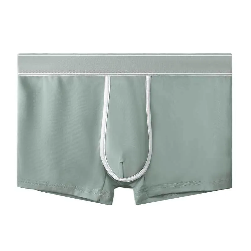 Men's ice silk ultra thin transparent sports underwear in black, white, sapphire blue, medium green, smalt, and gray