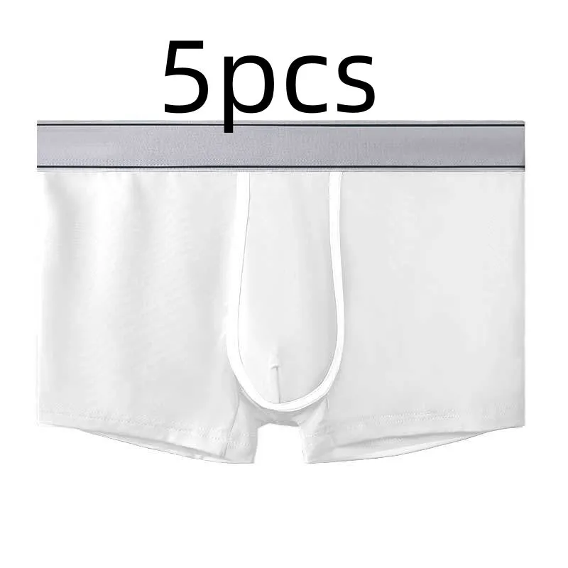 Men's ice silk ultra thin transparent sports underwear in black, white, sapphire blue, medium green, smalt, and gray