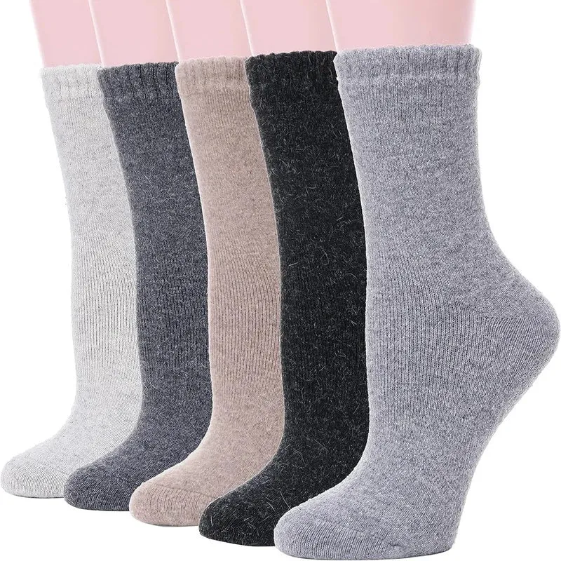 A pair of solid colour wool cashmere blend tube socks with a mid-calf length on a neutral background.