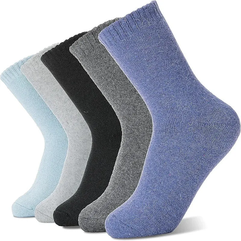 A pair of solid colour wool cashmere blend tube socks with a mid-calf length on a neutral background.