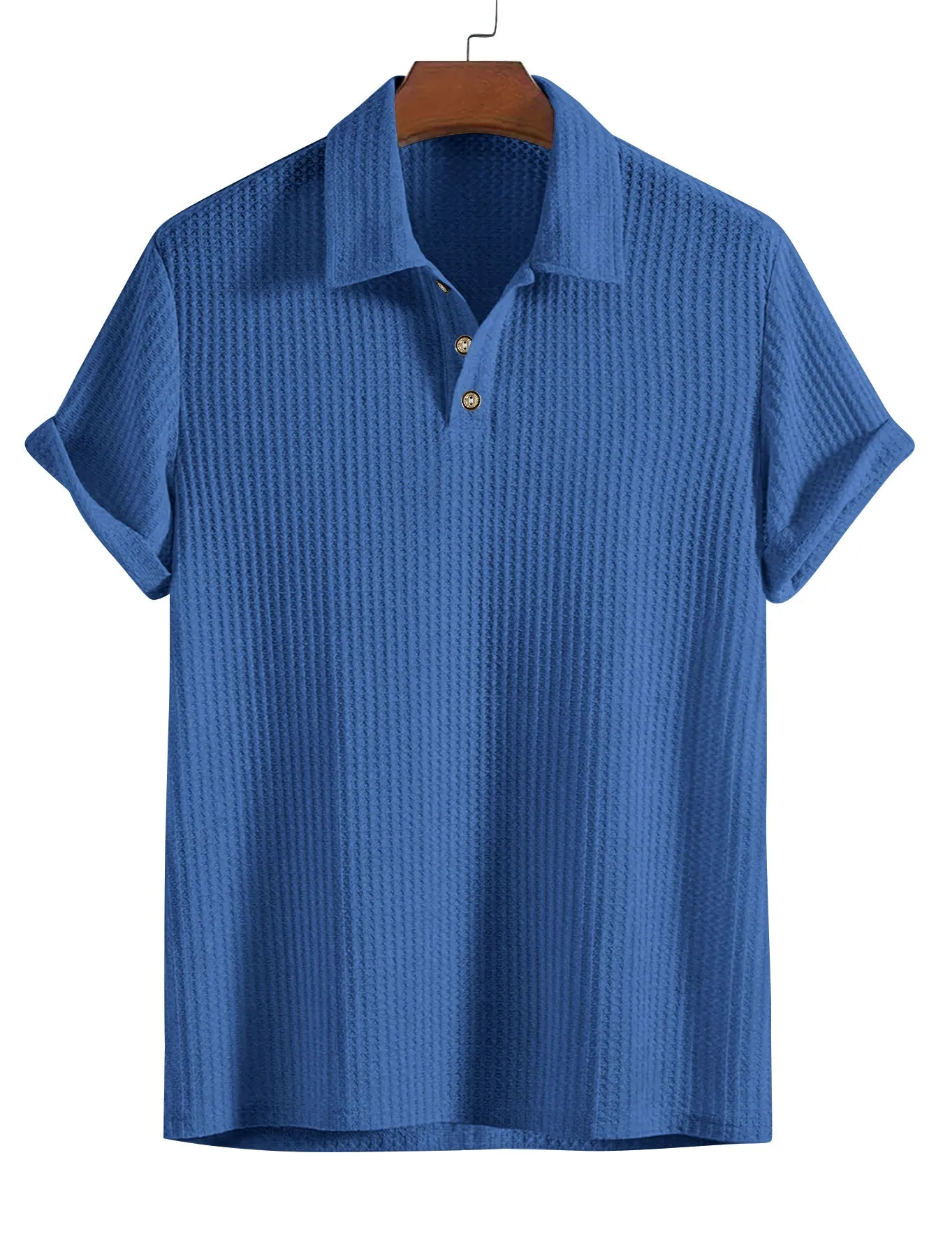 Men's casual loose short sleeve solid colour polyester t-shirt in multiple colours