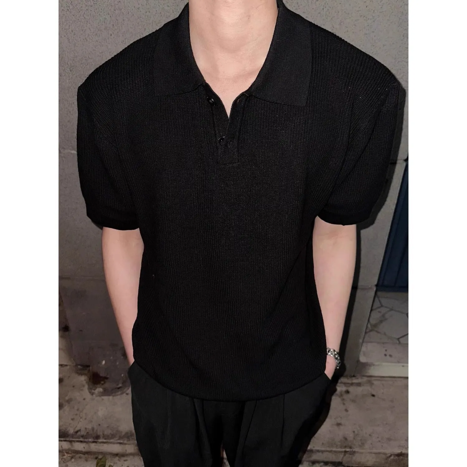 Loose-fit polyester pullover top for teenagers, available in black, gray, and white, sizes M to XXXL