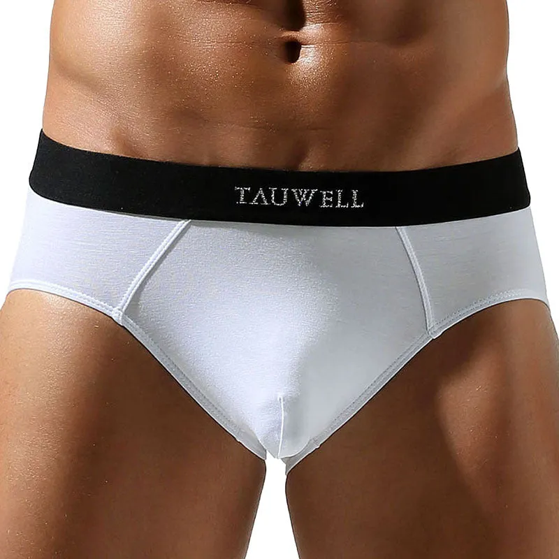 Men's solid colour low waist briefs in rayon fabric, available in multiple sizes