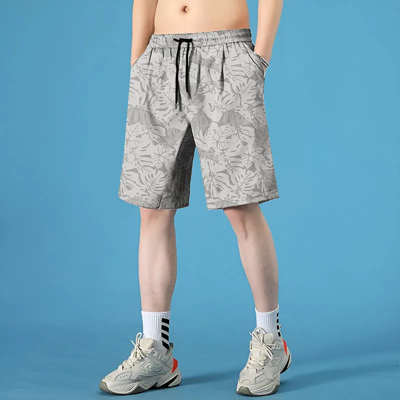 Men's quick-dry polyester swim shorts in straight cut design available in multiple colours and sizes