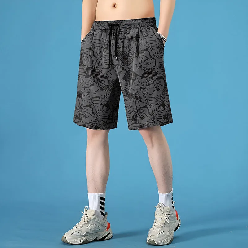 Men's quick-dry polyester swim shorts in straight cut design available in multiple colours and sizes