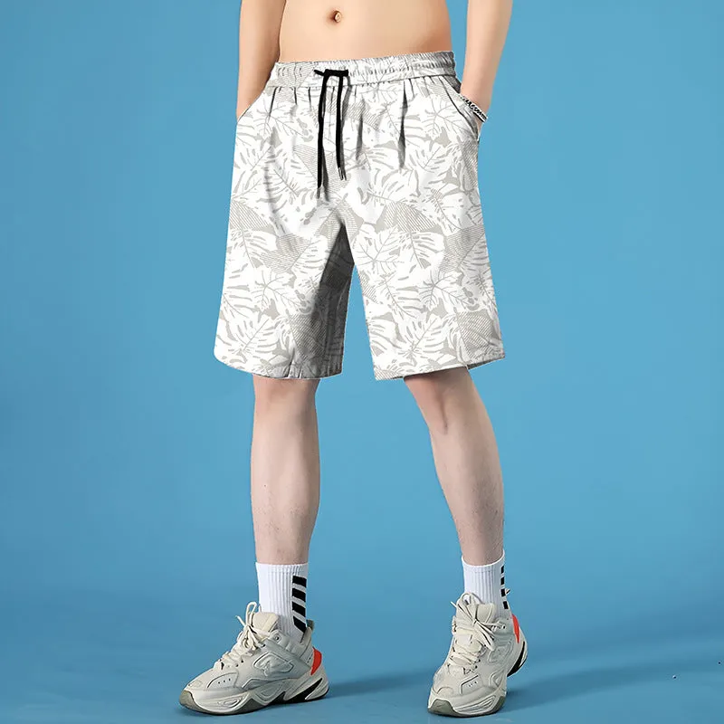 Men's quick-dry polyester swim shorts in straight cut design available in multiple colours and sizes