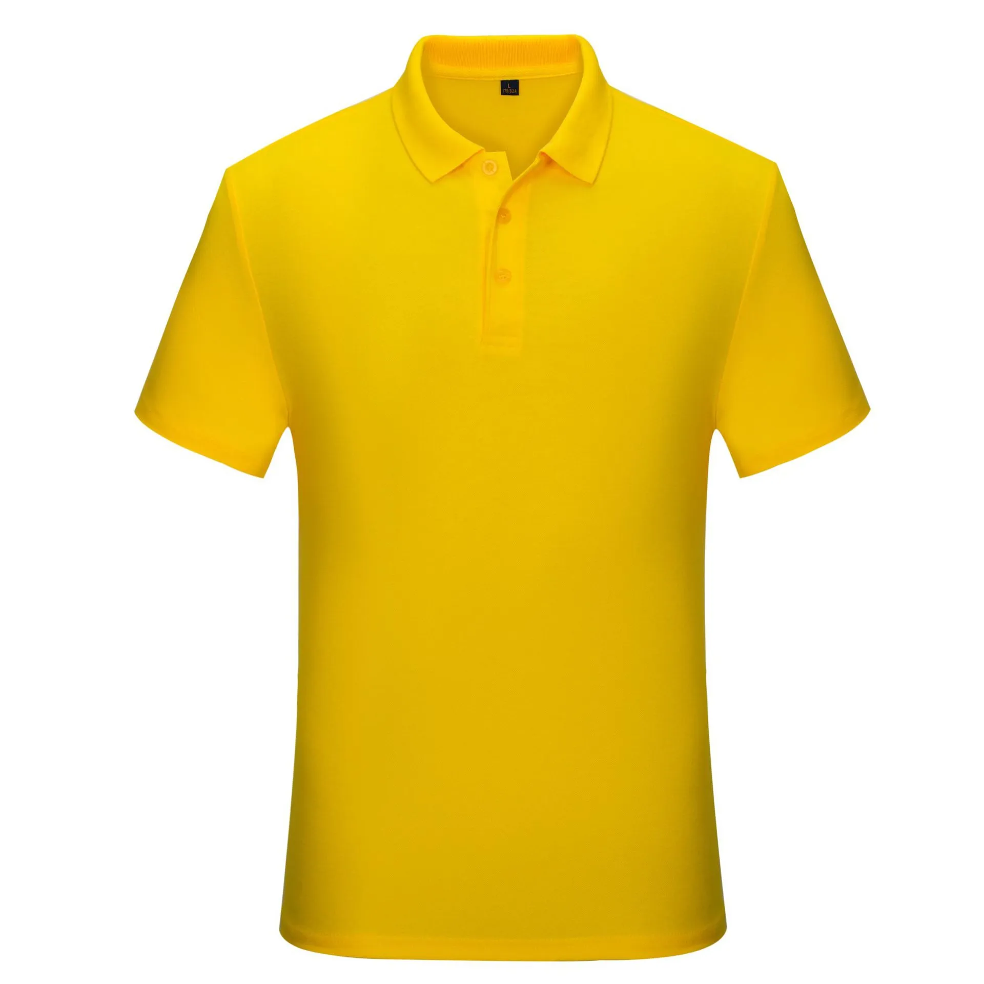 Cotton solid colour business office thin polo shirt uniform in short sleeve, available in multiple colours including black, white, red, and blue.