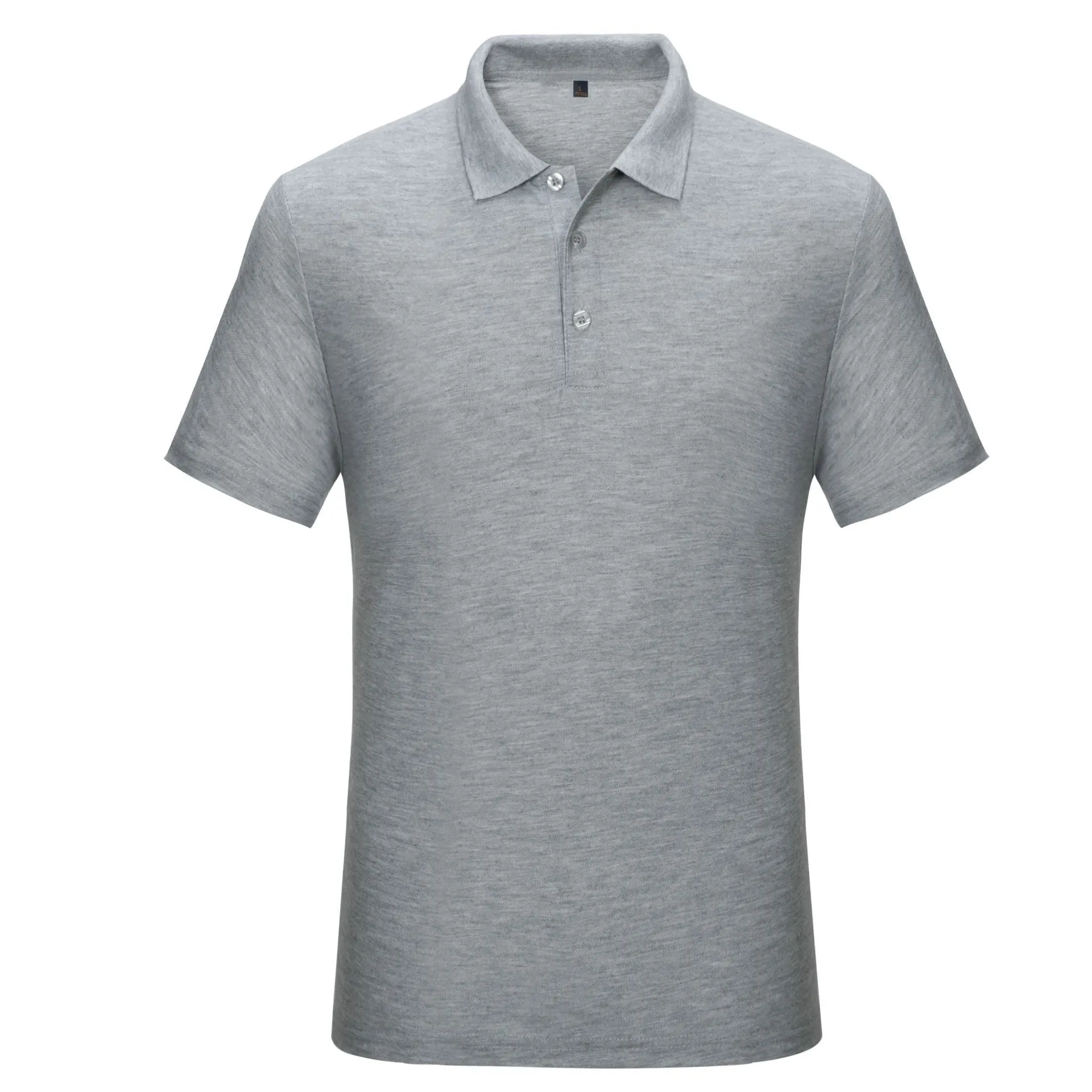 Cotton solid colour business office thin polo shirt uniform in short sleeve, available in multiple colours including black, white, red, and blue.
