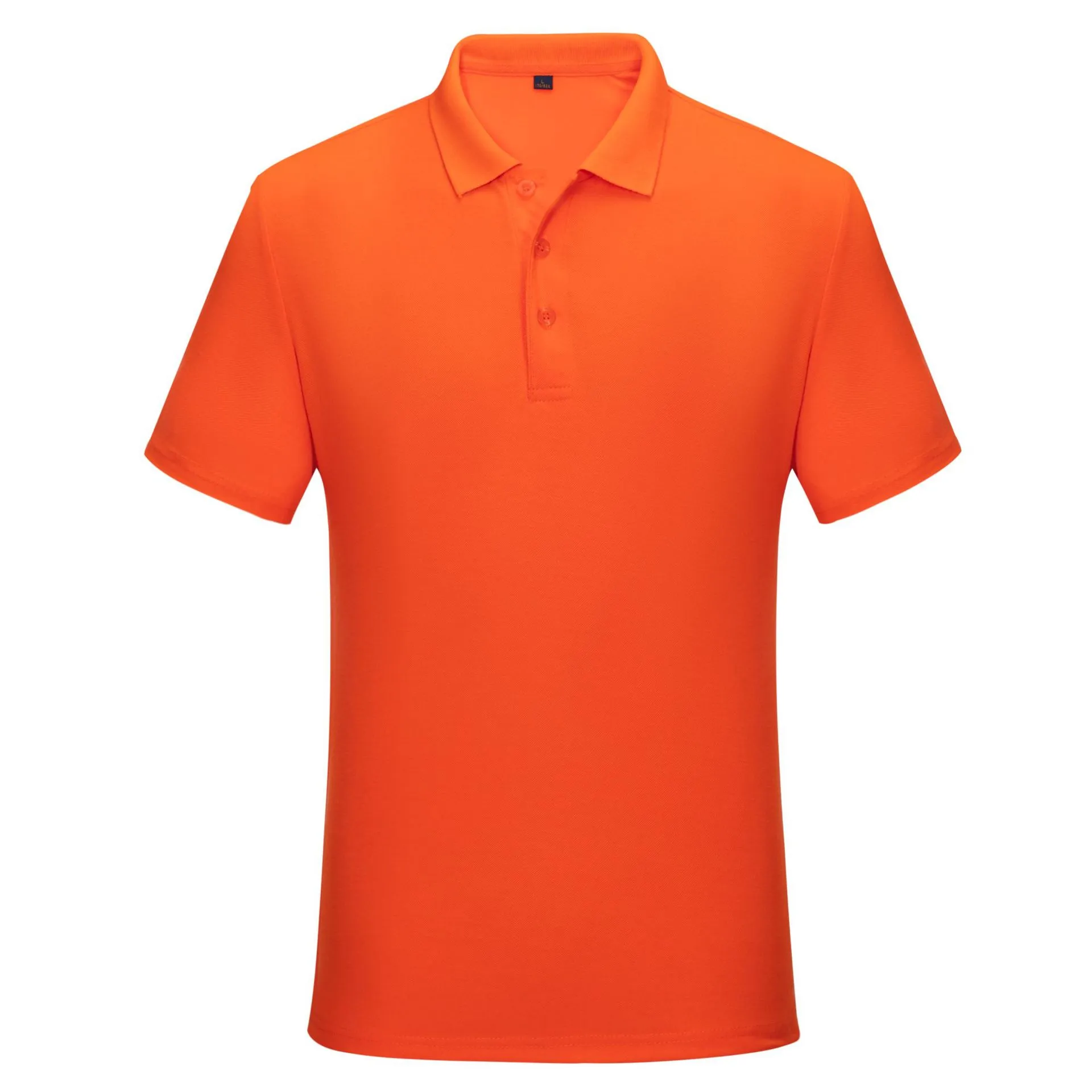 Cotton solid colour business office thin polo shirt uniform in short sleeve, available in multiple colours including black, white, red, and blue.