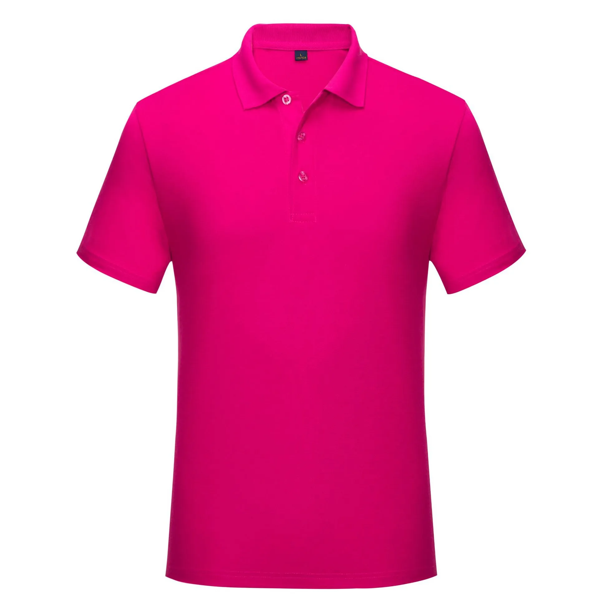 Cotton solid colour business office thin polo shirt uniform in short sleeve, available in multiple colours including black, white, red, and blue.