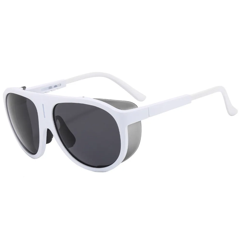 Large frame polarised sunglasses with TAC lens and PC frame in sand black and gray