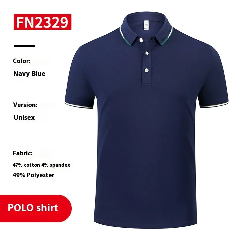 Unisex cotton company culture polo shirt in solid colour with digital print, short sleeves, loose fit, sizes S to 4XL