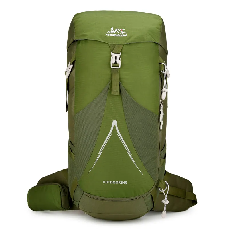 New outdoor mountaineering bag in orange with large capacity for hiking and camping