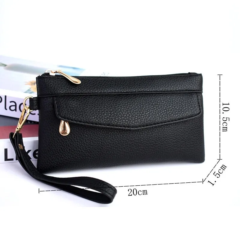 Soft PU leather women's crossbody shoulder bag in horizontal square shape with zipper pocket