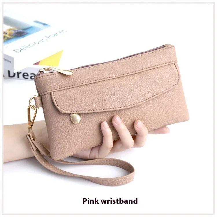 Soft PU leather women's crossbody shoulder bag in horizontal square shape with zipper pocket