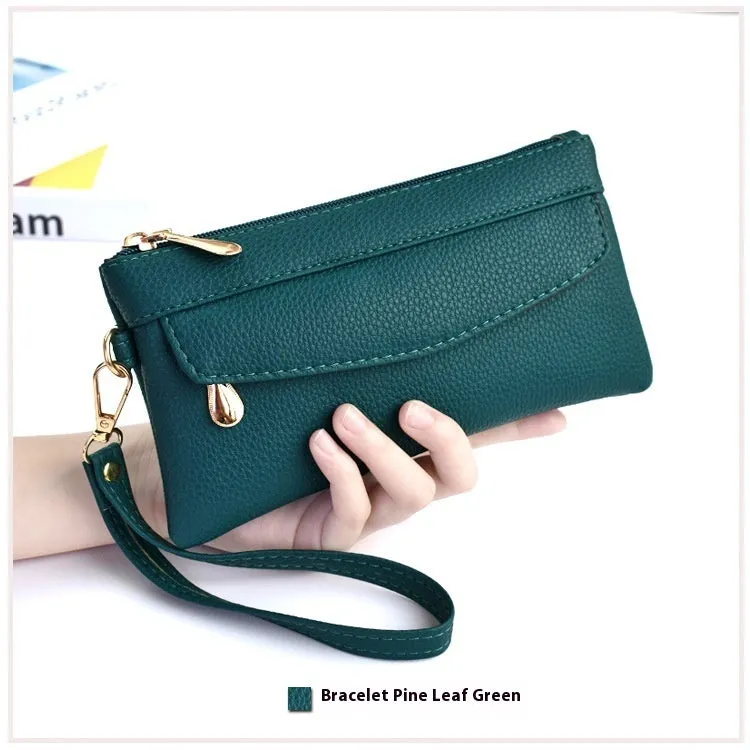 Soft PU leather women's crossbody shoulder bag in horizontal square shape with zipper pocket