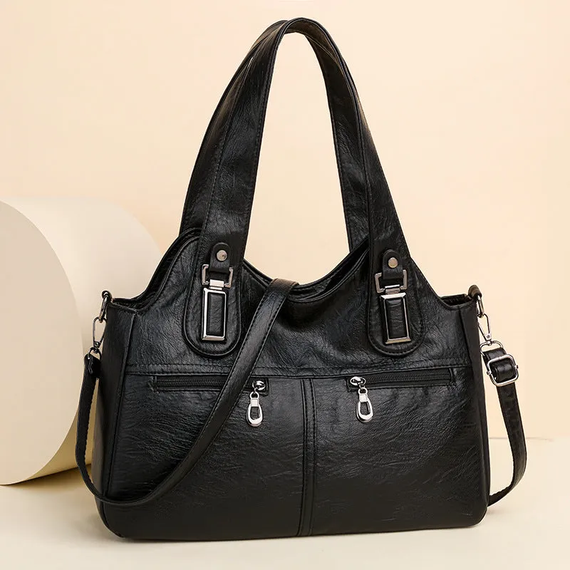 European American retro women's backpack in PU leather, square vertical shape, single shoulder strap, available in six colours