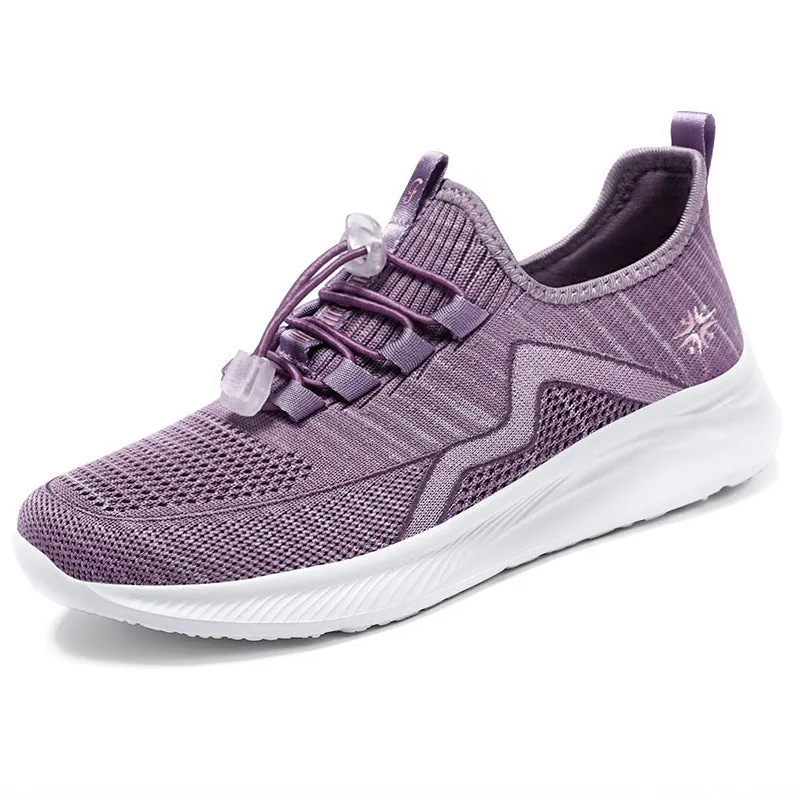 Lightweight soft bottom casual shoes for middle-aged women, black slip-on shallow mouth design