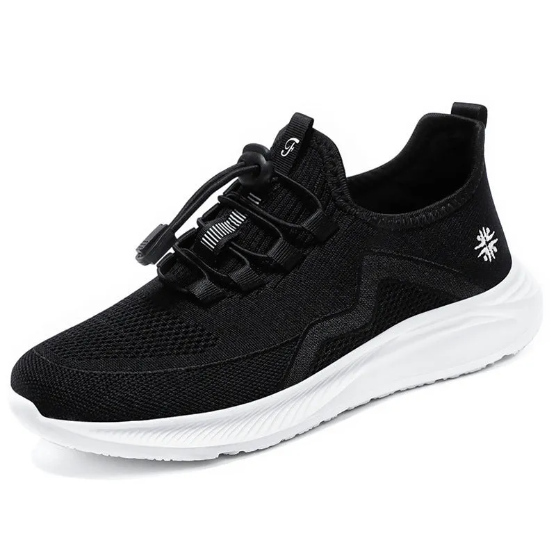 Lightweight soft bottom casual shoes for middle-aged women, black slip-on shallow mouth design