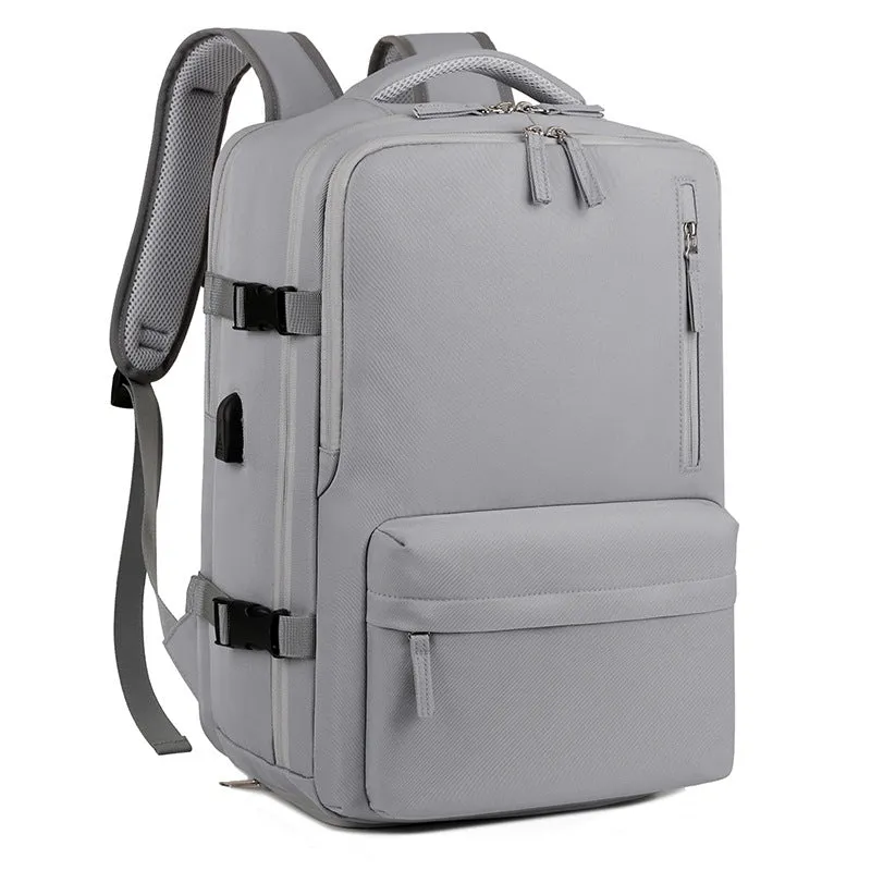 Dry wet separation backpack Oxford cloth polyester lining solid colour beige black gray pink