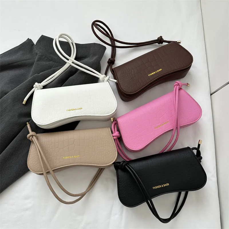 Summer minimalist PU underarm bag square crossbody tote for women, khaki colour, white background