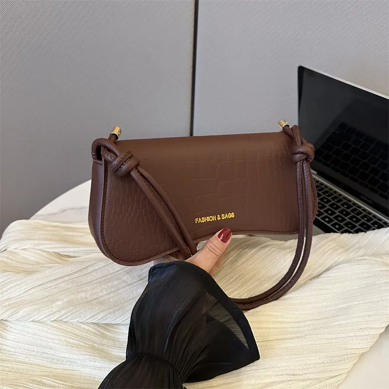 Summer minimalist PU underarm bag square crossbody tote for women, khaki colour, white background