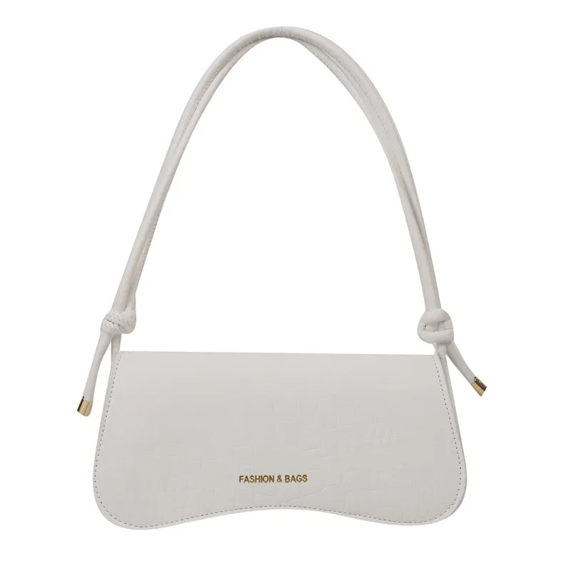 Summer minimalist PU underarm bag square crossbody tote for women, khaki colour, white background