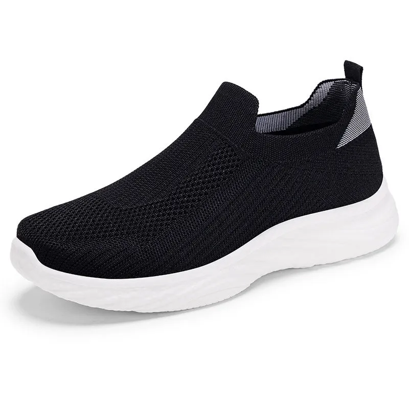 Women's casual running shoes in flyknit with a soft PVC sole, shown in a choice of colours.