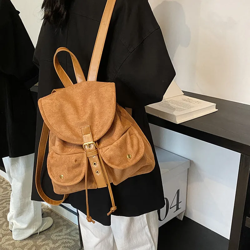 Casual Large Capacity Commuter Niche Backpack Bag PU Material 33x11x31cm for Daily Travel Work with Sandwich Pocket Organisation Black Brown Coffee