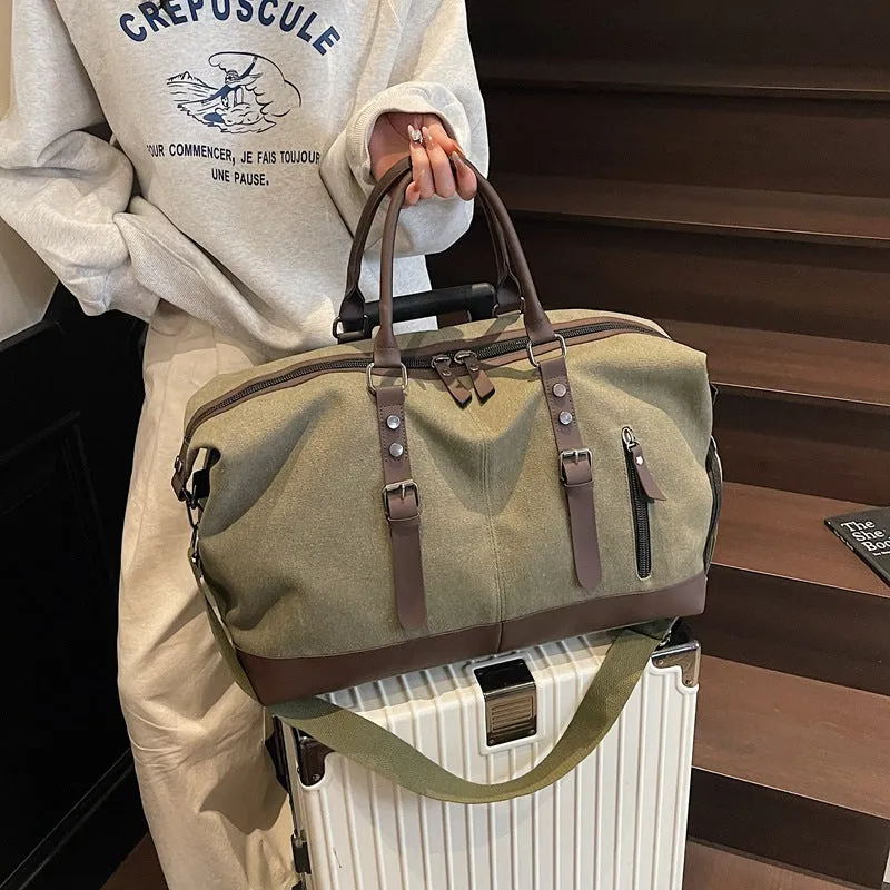 Travel Handheld Lightweight Large Capacity Waterproof Bag Oxford Cloth Unisex Breathable Ultra Light Milky White Black Brown 50cm x 30cm x 23cm Handheld Carry On Bag for Travel and Daily Use
