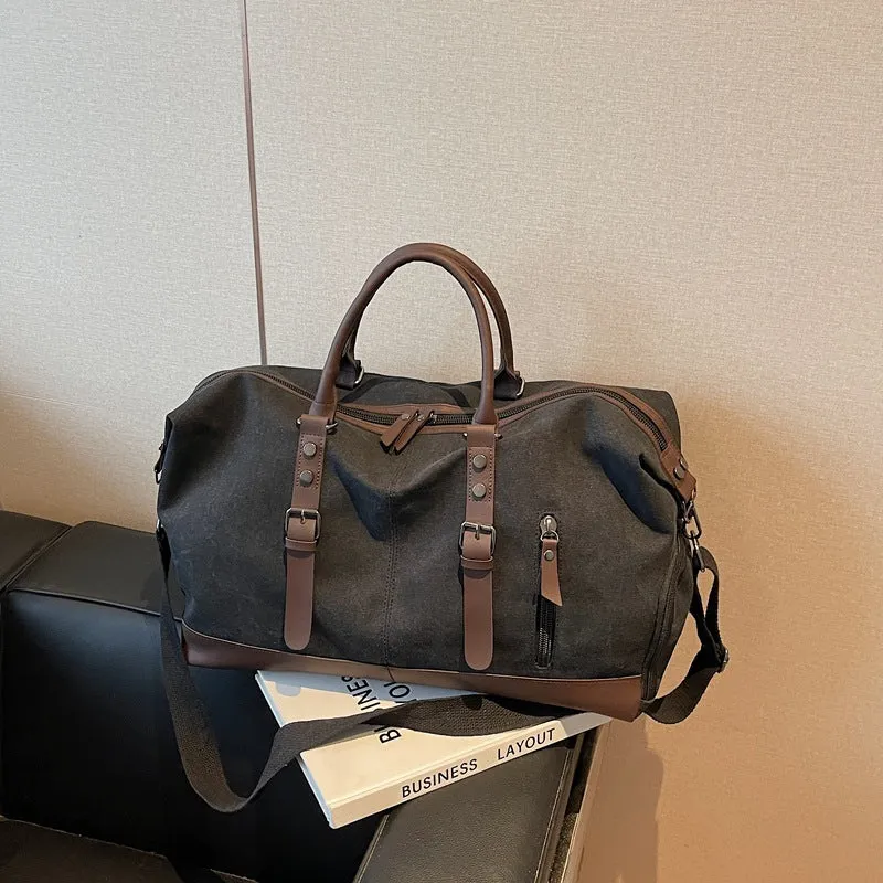 Travel Handheld Lightweight Large Capacity Waterproof Bag Oxford Cloth Unisex Breathable Ultra Light Milky White Black Brown 50cm x 30cm x 23cm Handheld Carry On Bag for Travel and Daily Use