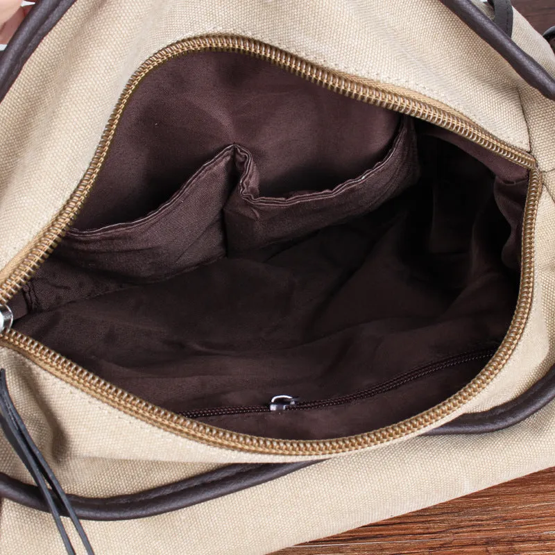 Canvas male postman crossbody backpack in grey black with logo retro style