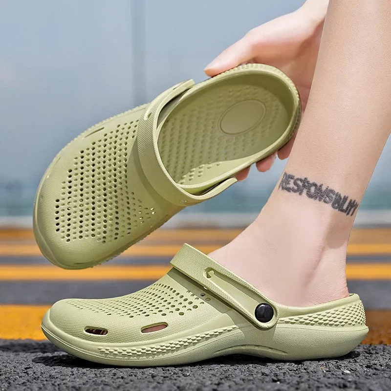 Men's soft bottom big toe beach shoes in black with EVA upper, available in sizes 36 to 46