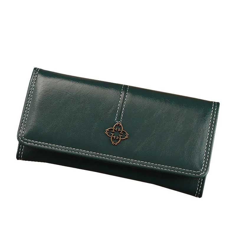 Student Lady Multi-functional New Clutch Cross-body Wallet Solid Colour PU Lining Daily Matching Black Pink Brown Dark Blue Yellow Taro Purple Wine Red Dark Green Sewing Line Detail