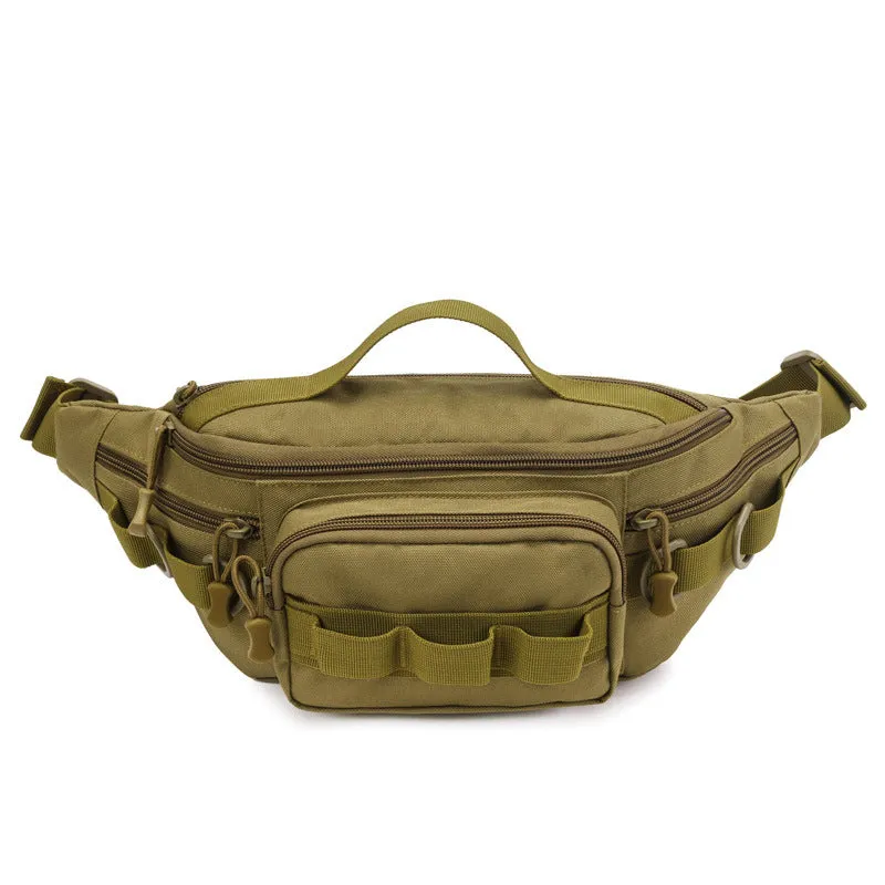 New waist bag men's multi-functional crossbody waterproof backpack outdoor sports solid colour polyester