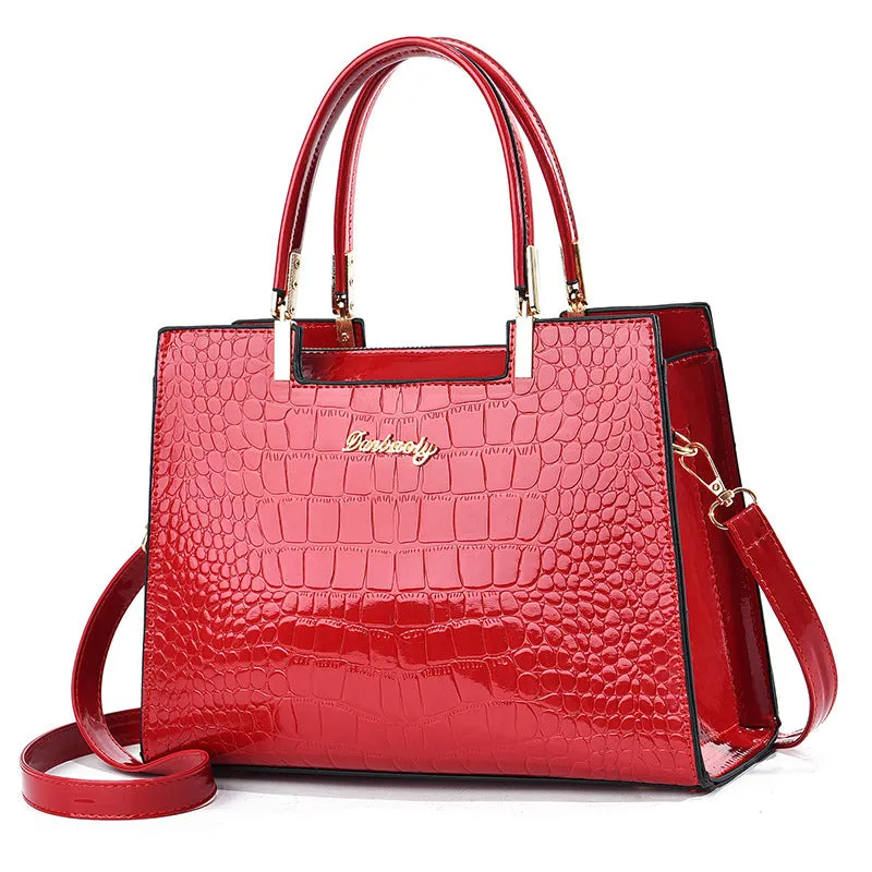 Medium-hard PU one-shoulder handbag in horizontal square shape available in multiple colours