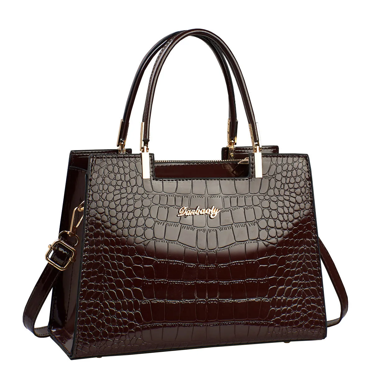 Medium-hard PU one-shoulder handbag in horizontal square shape available in multiple colours
