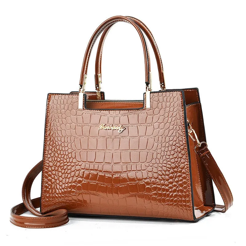 Medium-hard PU one-shoulder handbag in horizontal square shape available in multiple colours