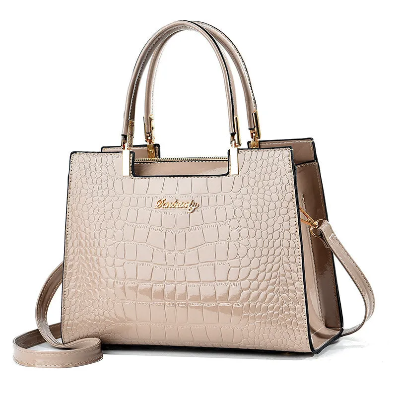 Medium-hard PU one-shoulder handbag in horizontal square shape available in multiple colours